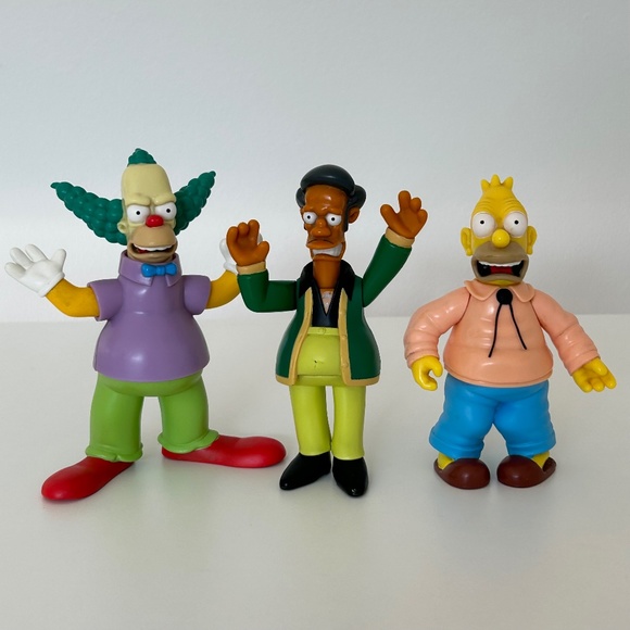The Simpsons Other - Vintage The Simpsons Y2K World of Springfield Figures Only Set of 3 (13E)